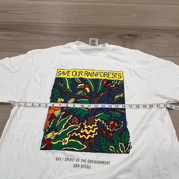 Vintage San Diego Zoo Shirt Mens XL White Save Our Rainforests Single Stitch - Picture 8 of 9